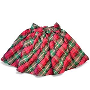 Osh Kosh B'Gosh Girls Christmas Holiday Pink & Green Plaid Dressy Skirt Size 4